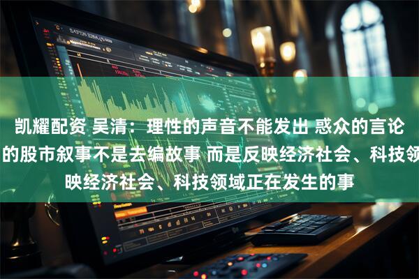 凯耀配资 吴清：理性的声音不能发出 惑众的言论就会占上风 我们的股市叙事不是去编故事 而是反映经济社会、科技领域正在发生的事